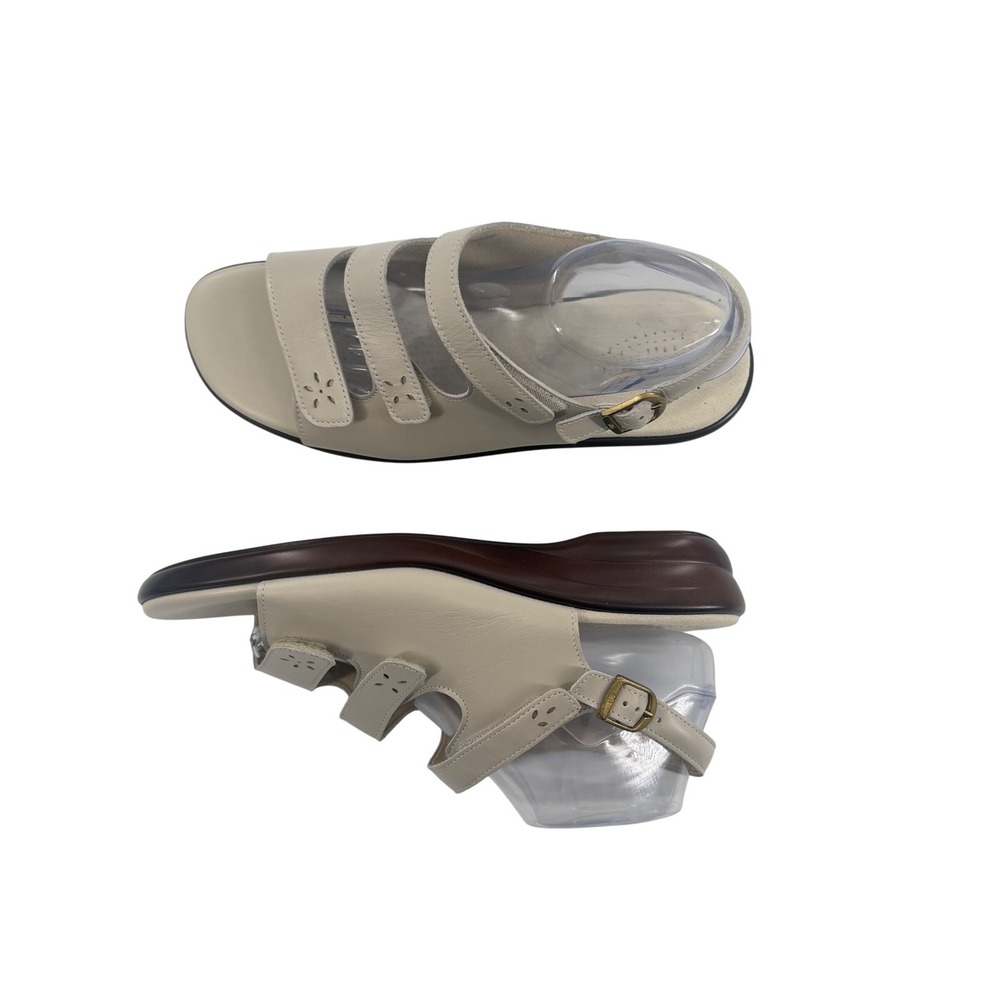 SAS Quatro Slingback Sandals Bone Leather Womens 10 WW (Double Wide) Comfort - Picture 4 of 10